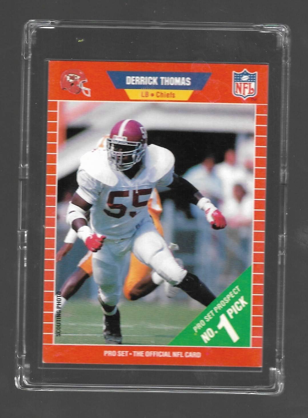 1989 Pro Set Football #498 Derrick Thomas RC Rookie Card Kansas City Chiefs The Official Card of the NFL