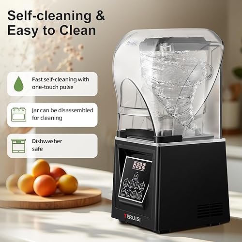 Miniatura 8 de Licuadora comercial, licuadora profesional de 2200 W 2.95 HP con carcasa de sonido de PC silenciosa, licuadoras grandes y resistentes de 70 onzas2