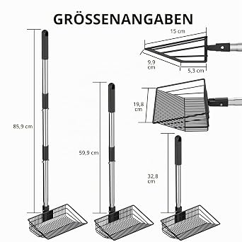 Chicken Scooper Chicken Poop Scooper Adjustable Chicken Scoop for Cleaning Chicken Coop Cleaning Tools Strainer Scoop for Chicken Coop Separation (S)