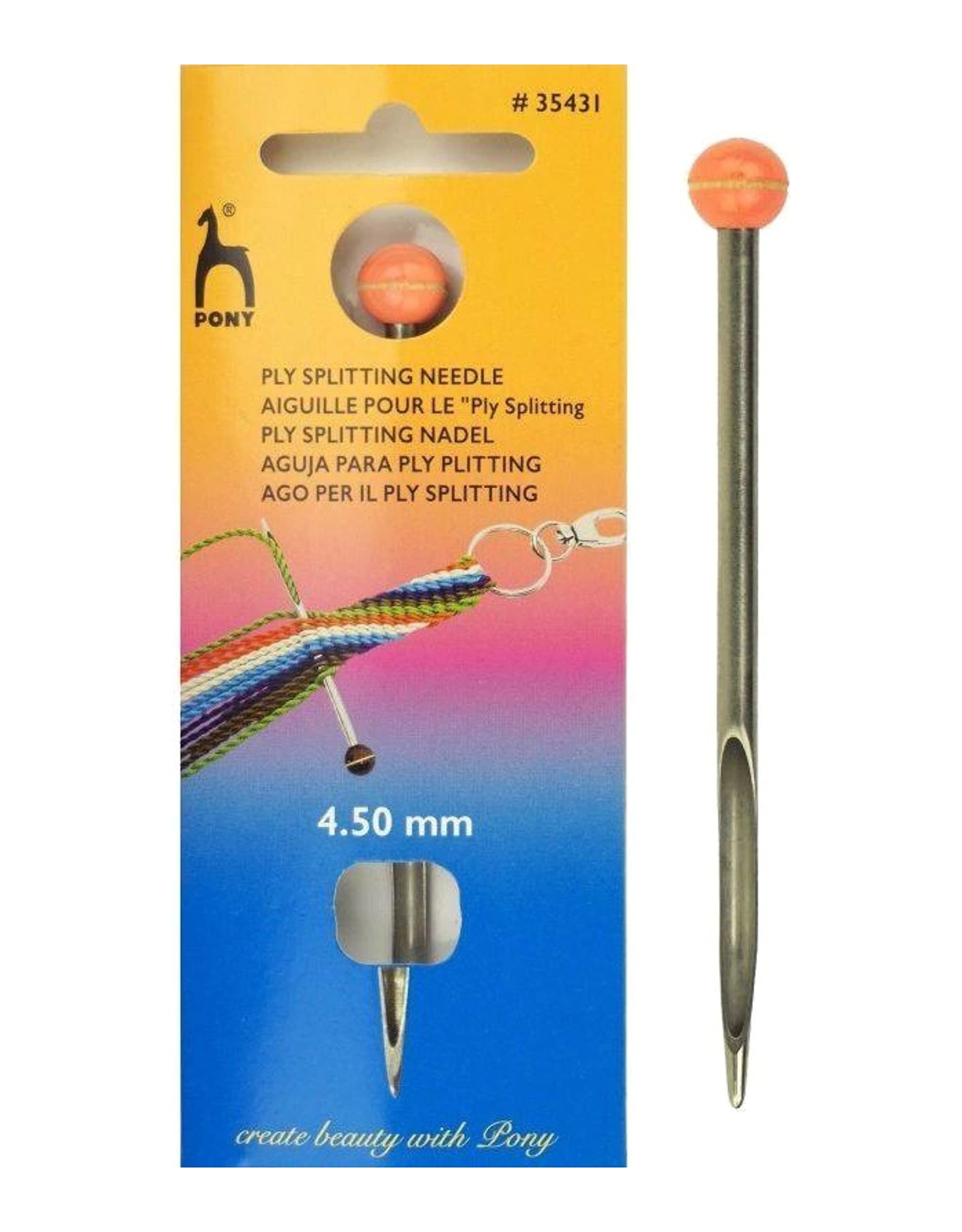 Artonezt Pony Ply Splitting Needle Hand Sewing Needle Yarn Knitting Tool for String Knot Braid Craft Macrame DIY and Other Handmade Projects, Size 4.50mm-image-32