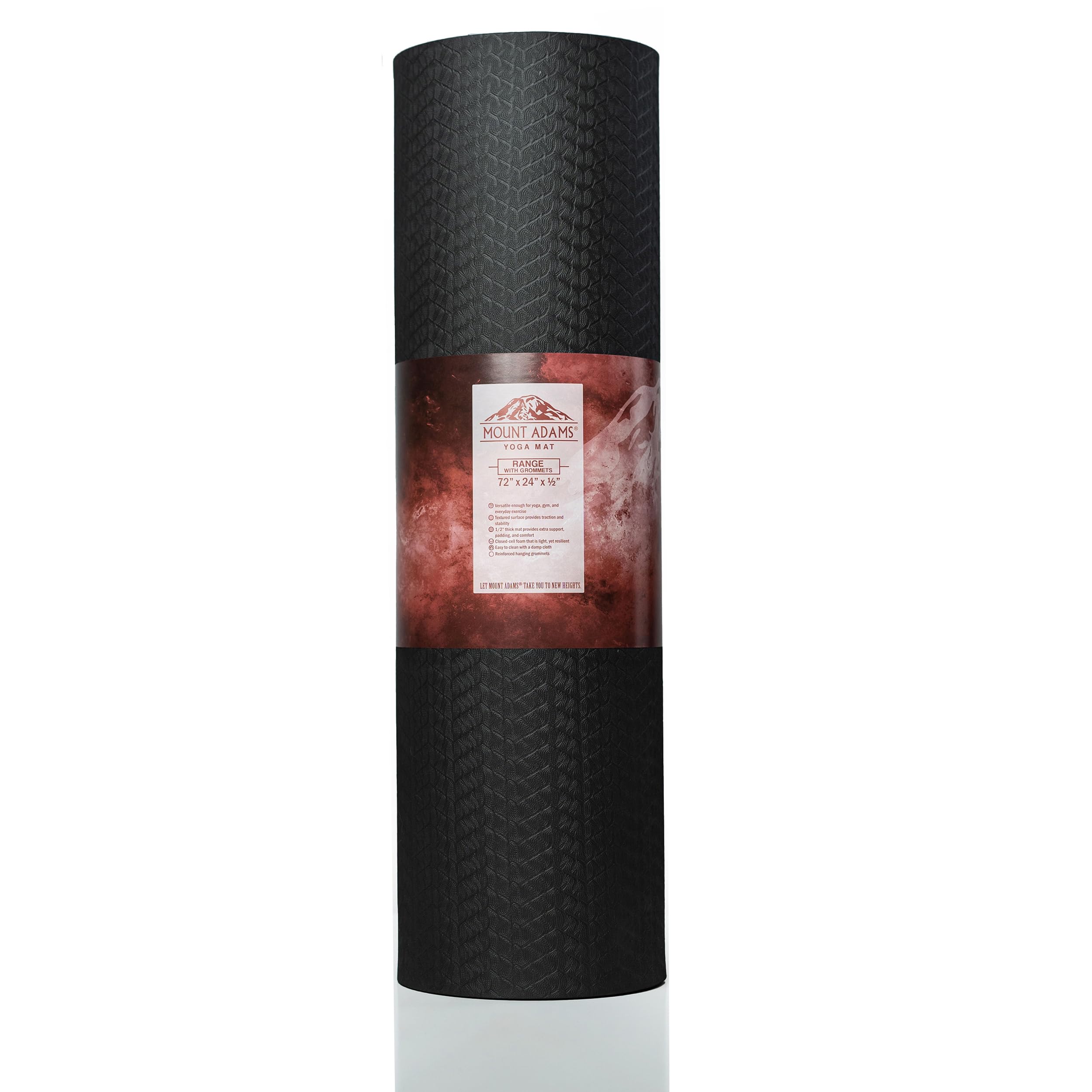 Mount Adams Range 1 2 Thick Exercise Mat with OR without Grommets - Ultra-Cushioned TPE Soft Supportive for