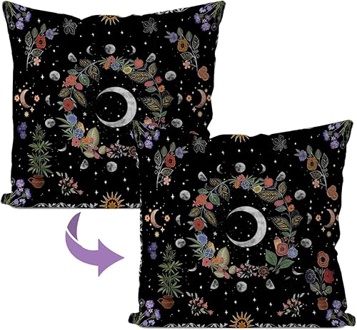 IWXYI Fundas de almohada hippie bohemias, fundas de almohada de mandala boho de 18 x 18 pulgadas, fundas de almohada hippie bohemias para sala de