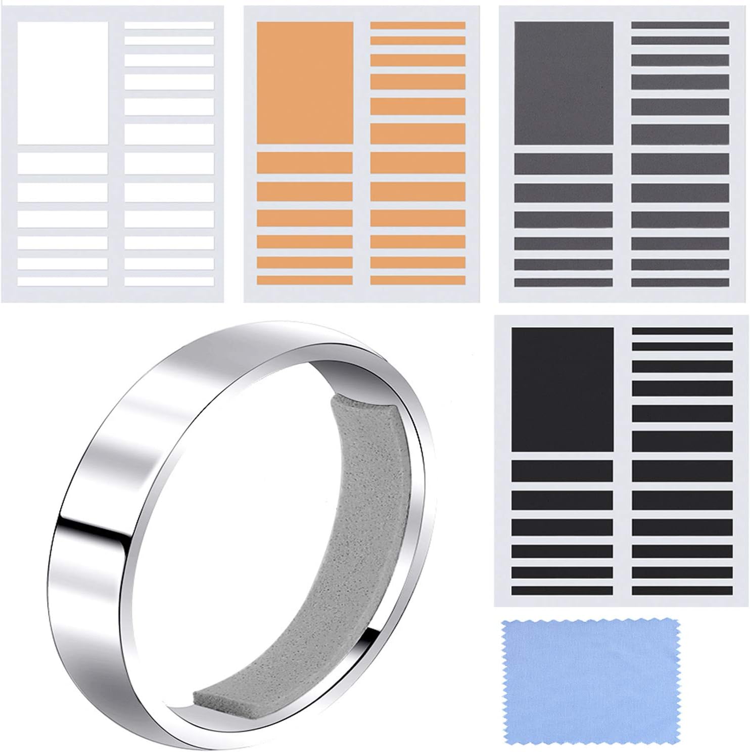 Chuangdi 8 Sheets/ 152 Pieces Invisible Ring Sizer Adjuster Spacer Guards for Women Loose Rings, 2 Kinds of Thickness