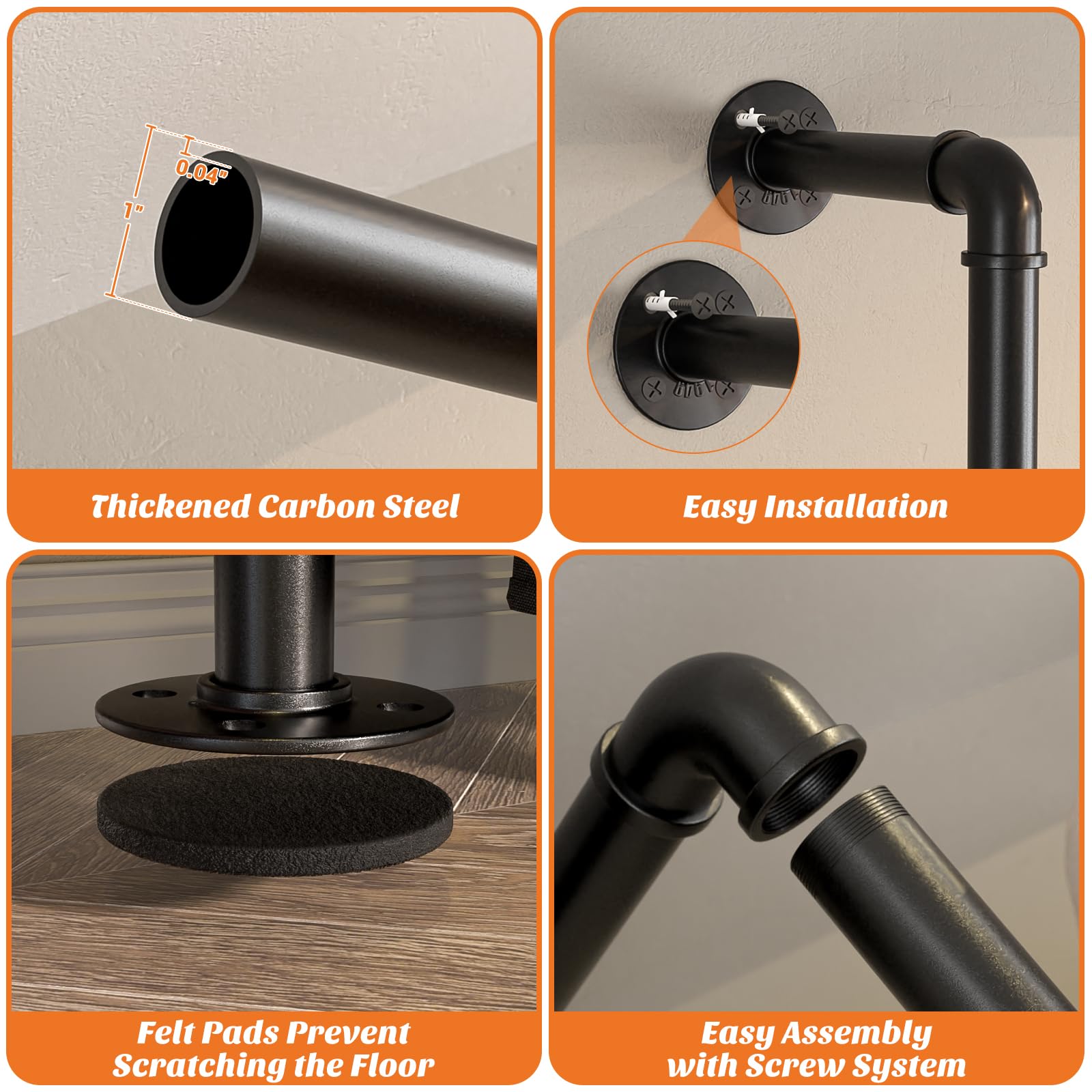 Snapklik.com : Industrial Pipe Clothing Rack, Reversible 6.75FT Clothes ...