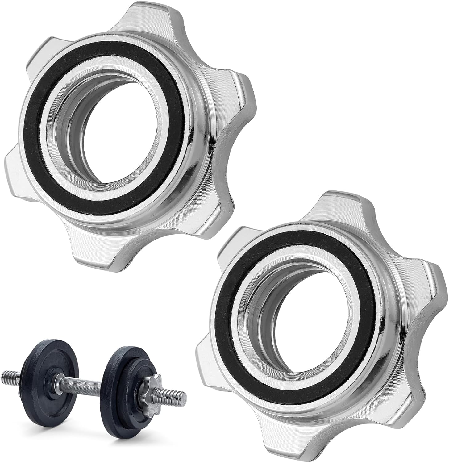 2pcs 25mm/0.98inch Barbell Screw Collar Dumbbell Screw Clamps Dumbell Weight Lifting Collars for 25mm/0.98inch Bars Sports Weight Lifting Fitness