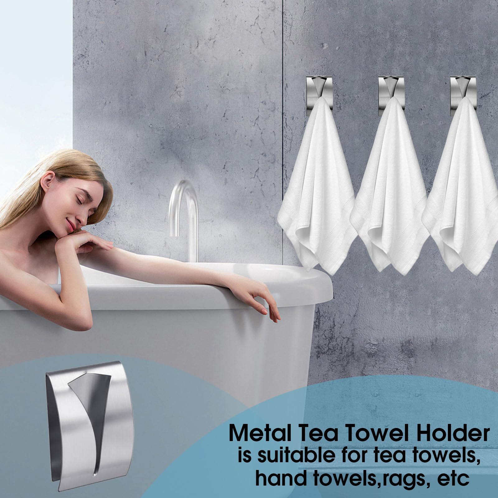 6 Ganci Autoadesivi Per Asciugamani - Rotondi, Senza Foratura, Per Bagno E Cucina - Foto 2