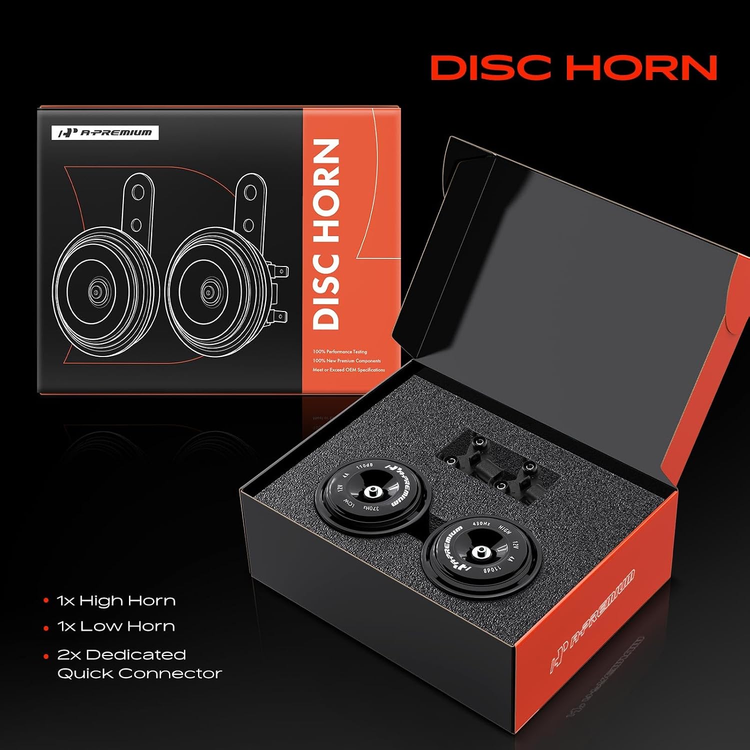 A-Premium 2-Pack Disc Horn Compatible with Honda