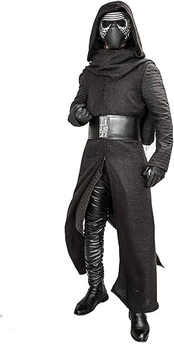Disfraz de Kylo Ren para cosplay, traje, bajo túnicas, guantes y bufanda y cinturón, para hombres