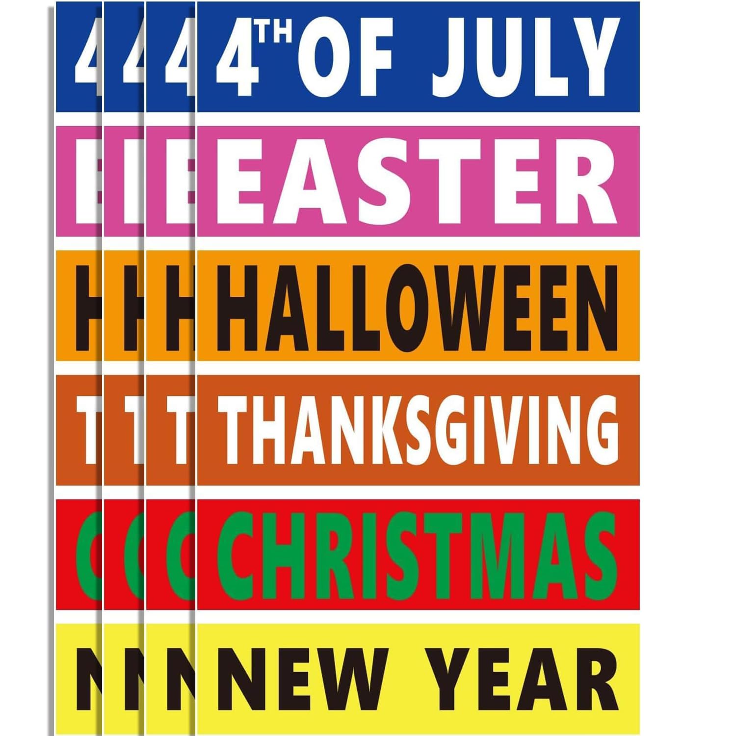 CDXHOME Holiday Color Coded Labels Multi-Pack - Seasonal Decoration Storage Stickers for Christmas Halloween Easter - Labels for Home Office &
