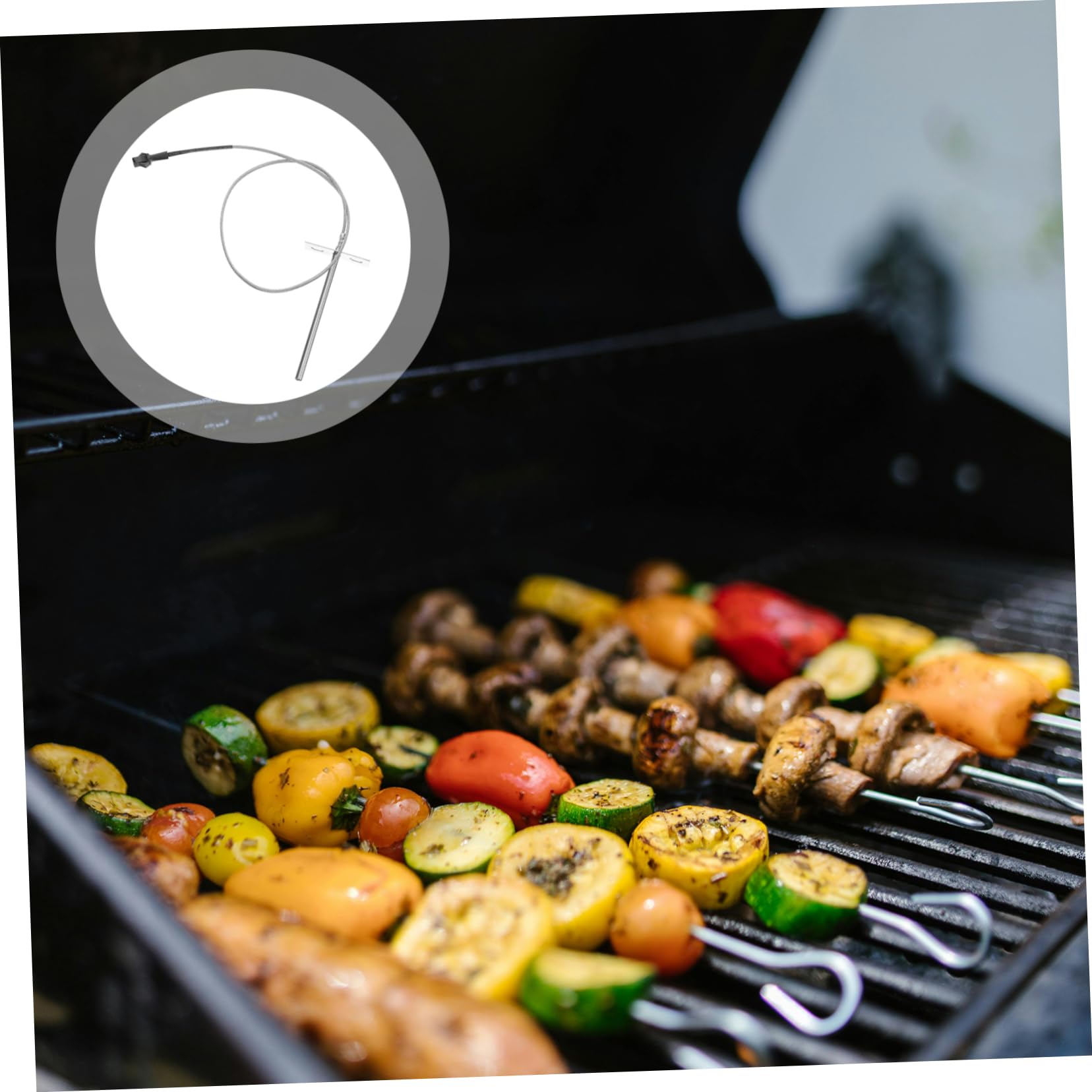 UPKOCH 5 Set Termometro sensore temperatura esterno accessori barbecue accessori per barbecue Macchina a griglia carne sonda di temperatura sonda temp Acciaio inossidabile Silver
