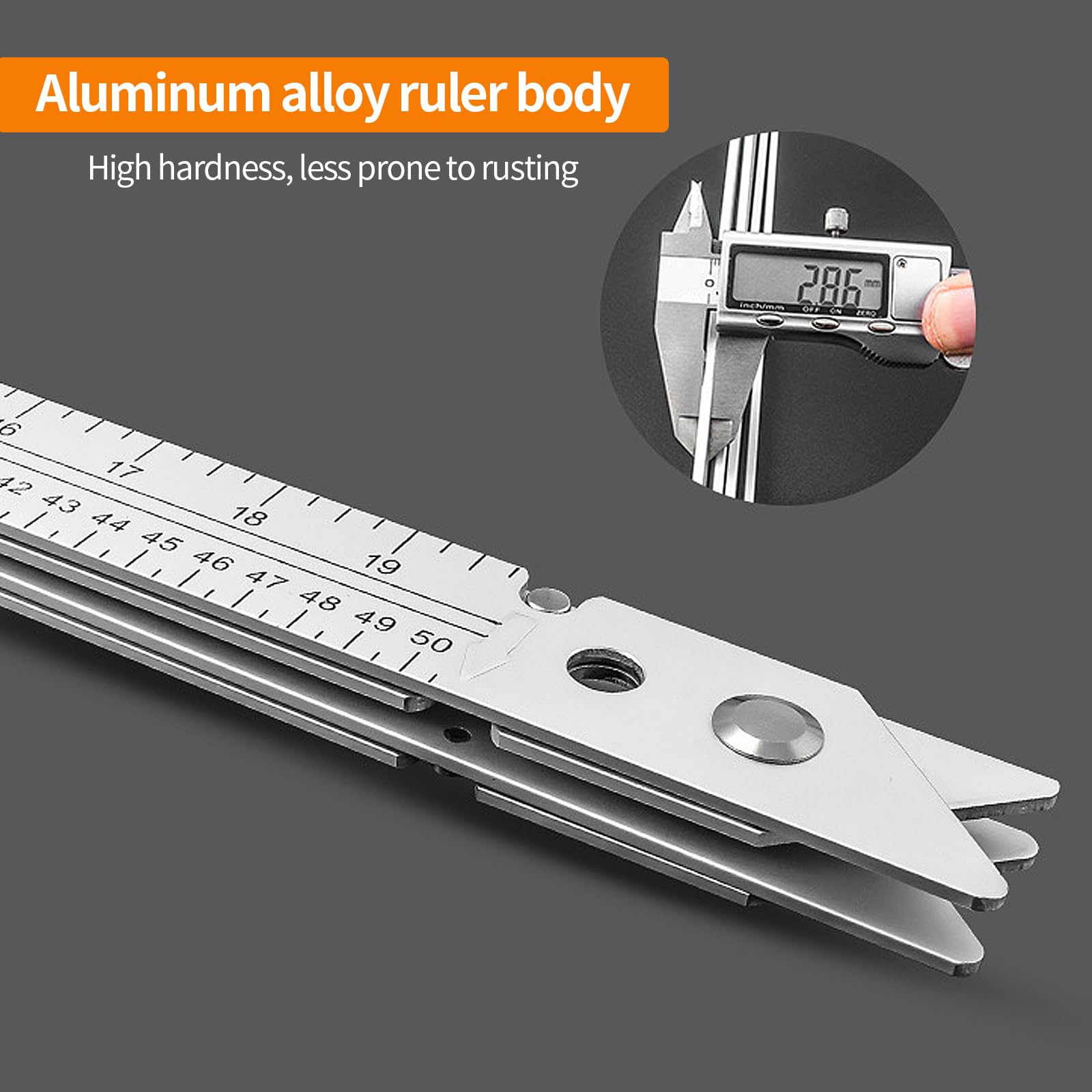 Équerre de charpentier multifonction CEIEVER pour charpentier 23,2 pouces - Équerre de butée multifonction pliable - Rapporteur d'angle triangulaire - Règle en alliage d'aluminium pour charpentier et
