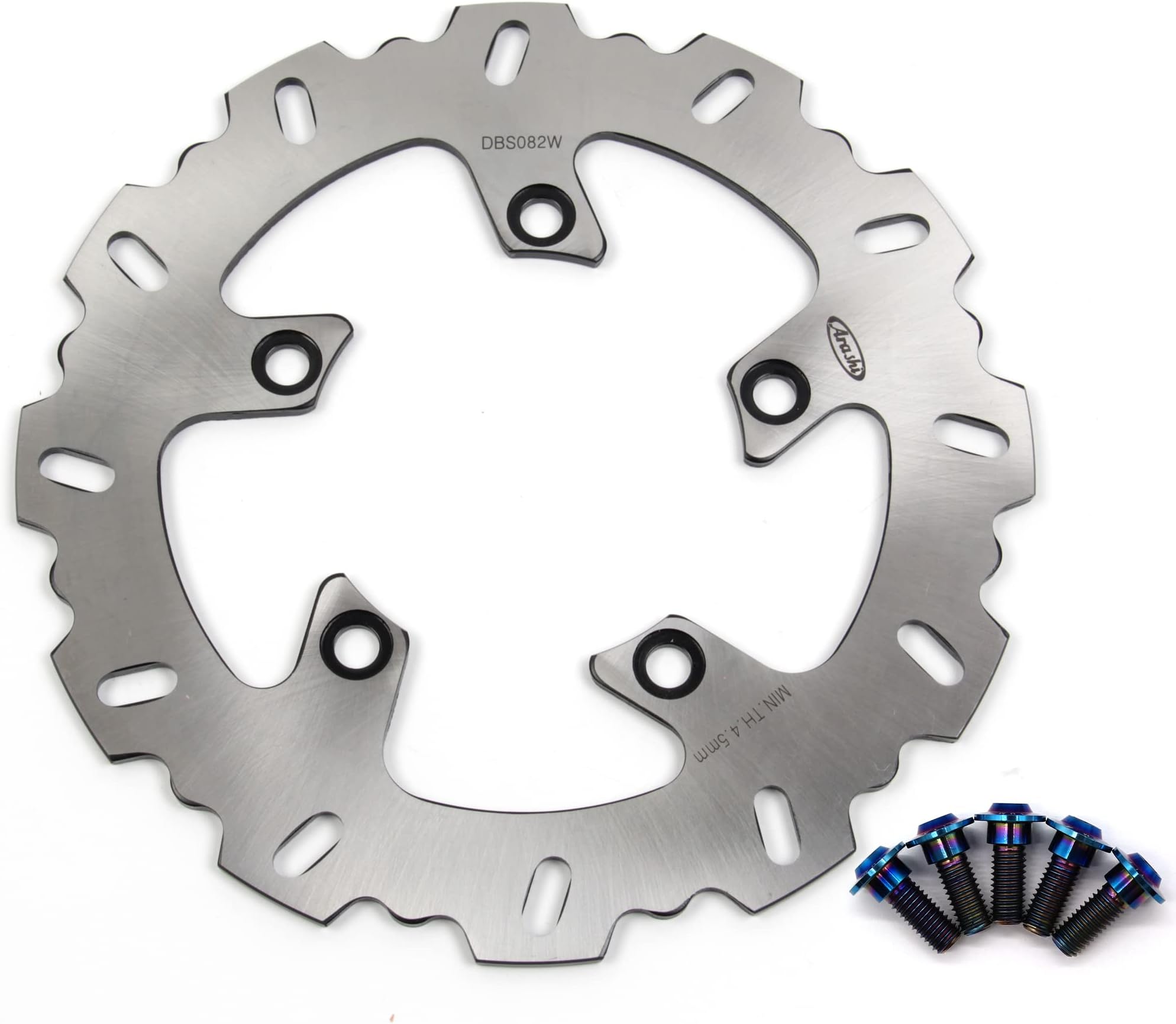 Arashi Rear Brake Disc Rotor W/Mounting Bolts Screws for Yamaha FZ6 FZ600 Fazer 600 2004-2008, FZ6 FAZER S2 2007-2009, FZ6 S2 07-08, MT03 MT-03 06-11, FZ1 06-14, FZ1 FAZER 06-12 ABS 07-12