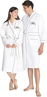 AW BRIDAL Mr and Mrs Waffle Knit Robe Set for Wedding Engagement Gifts, Anniversary Matching Robes for Couples, Women and Men