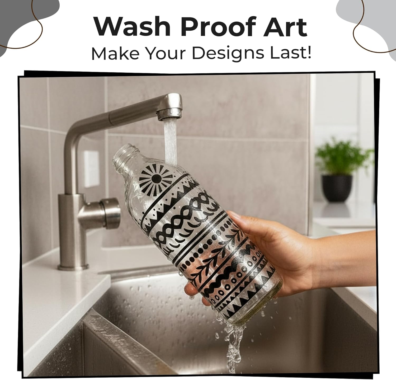 Chalkola 5 Oil Black Paint Pens — 4 Dual-Tip + 15 mm Jumbo, for Metal, Fabric, G