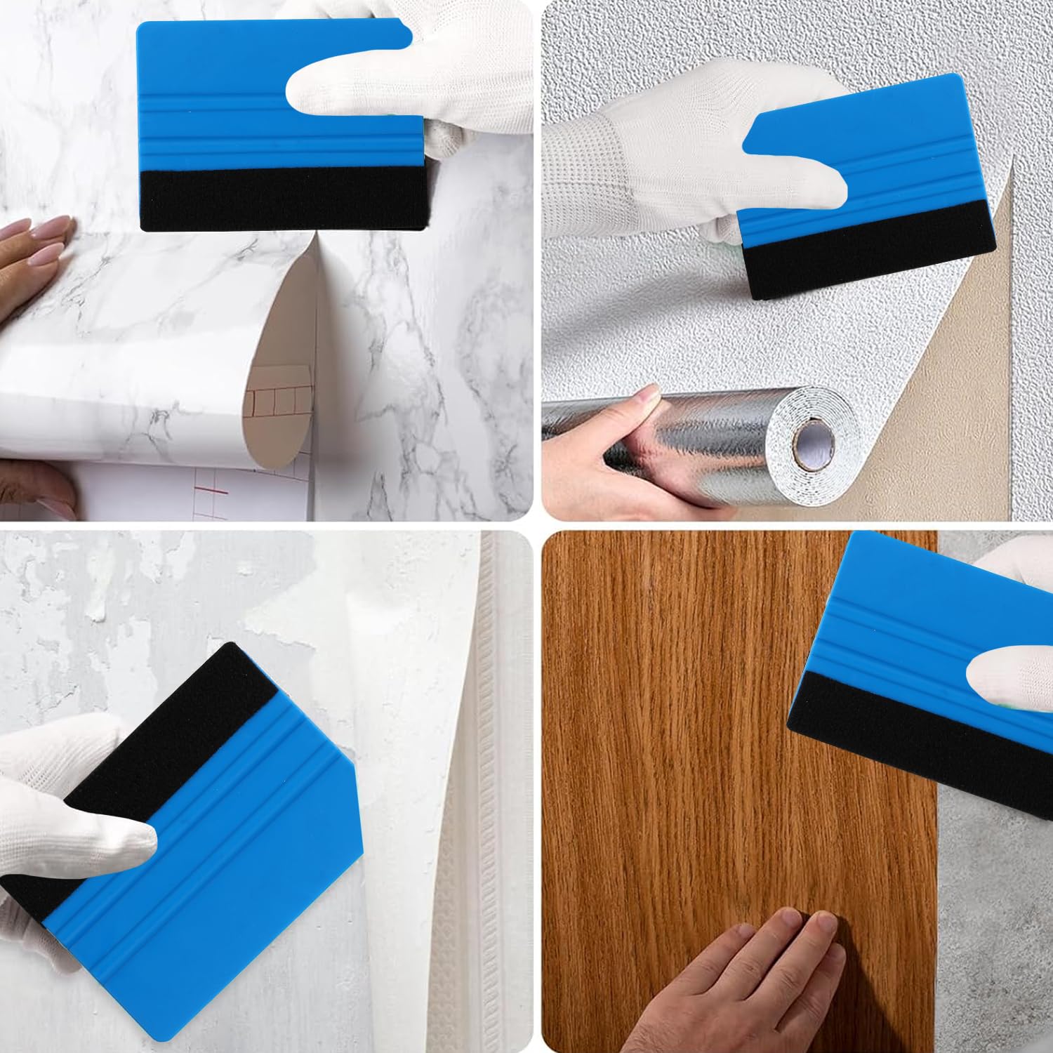 Kit de herramientas de papel pintado, herramientas de envoltura de vinilo, cortador de papel pintado, herramienta profesional para empapelar con herramienta de corte, rasqueta de fieltro para papel