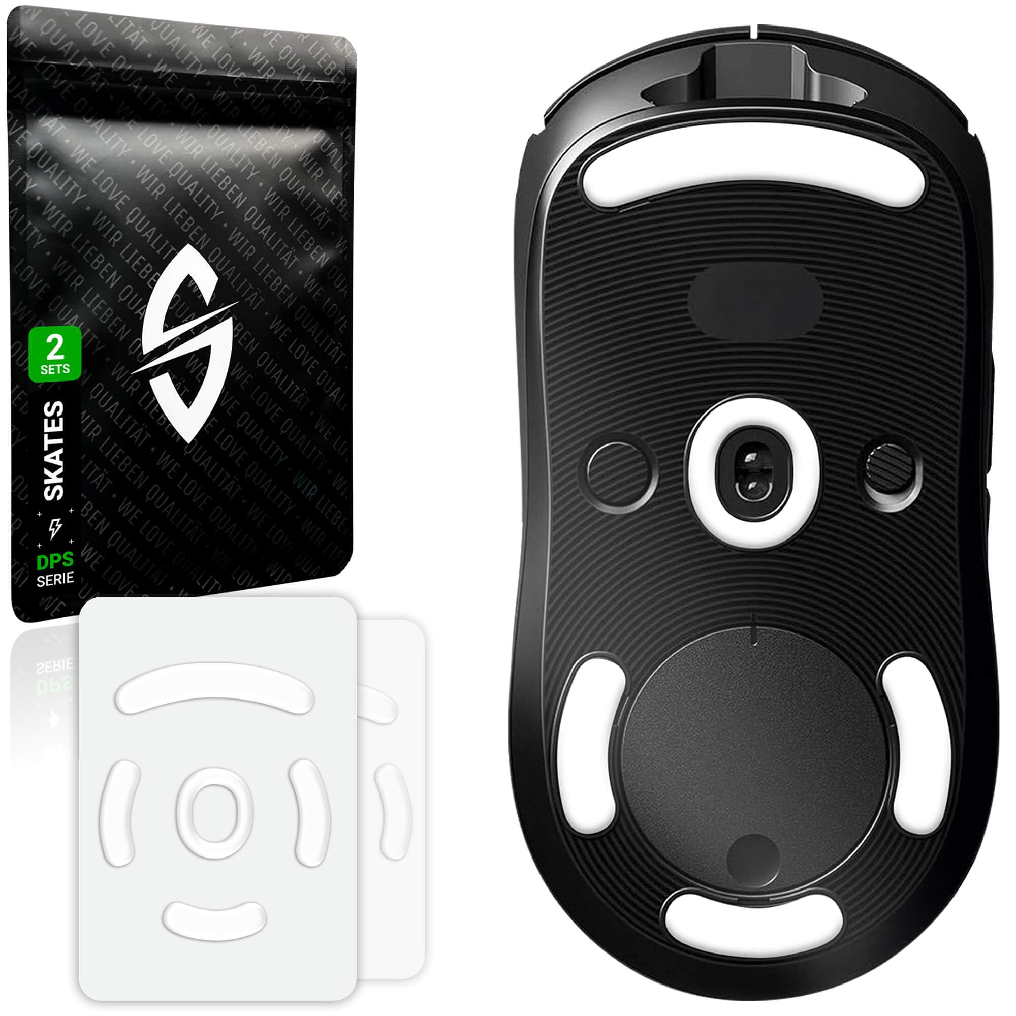 SensoryBoost DPS Glides per Logitech G PRO Wireless (Confezione da 2), piedini per mouse di ricambio – bordi arrotondati, più velocità, PTFE, Vestibilità perfetta, accessori per mouse da gioco