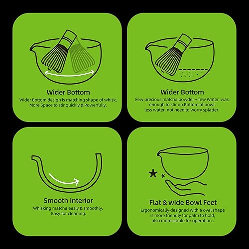 Miniatura 4 de TEANAGOO Cuenco Matcha con boquilla, 2 cuencos de cerámica para matcha y soporte para batidor (Chawan), cuenco blanco de 18 onzas17.2 fl oz con