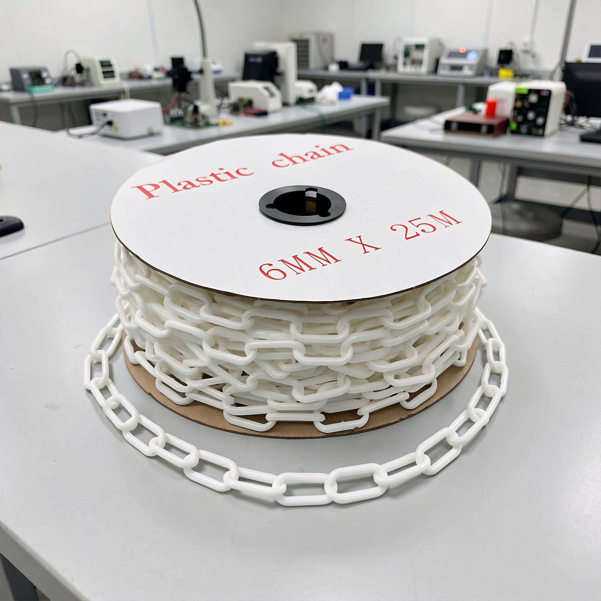 Toddmomy Chaîne de sécurité en plastique blanc de 25 m (82 pi), diamètre
