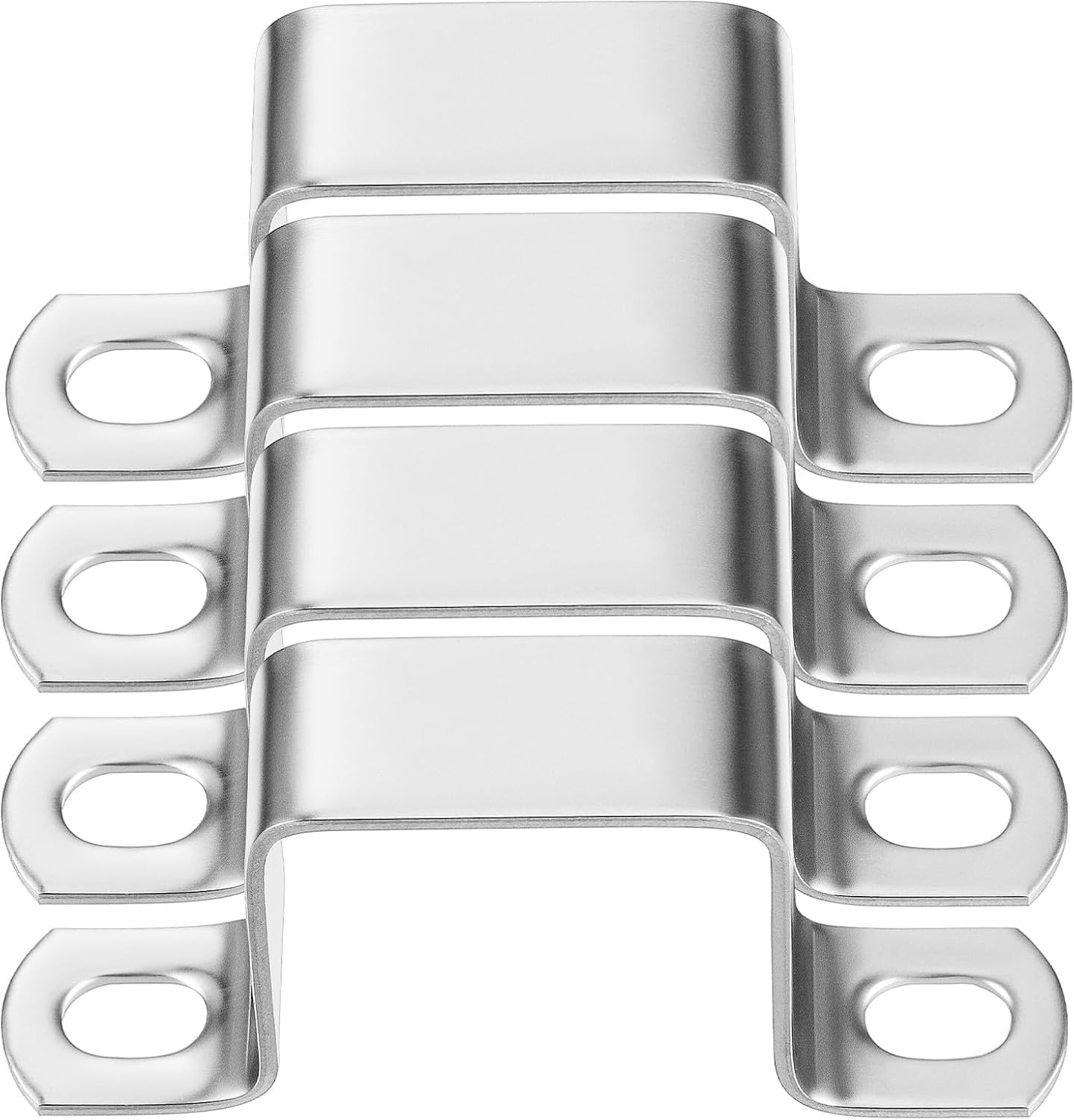 CHILDWEET 4pcs Stainless Steel Square Hose Clamp Tube Clamp u Brackets Easy Install Wire Loom Tool