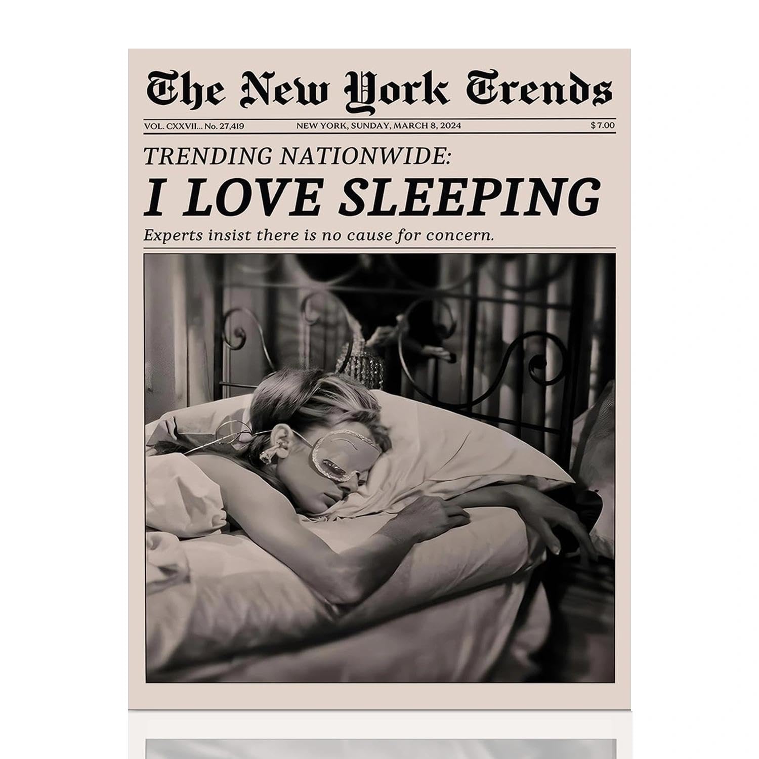 Xheanxu Aesthetic Wall Poster, Canvas Wall Art, Posters for Bedroom, Living Room, or Office, New York Trends, Retro Newspapaer Wall Art for Girls’ Bedroom, Modern Wall Decor 11.81×15.74 inch Unframed