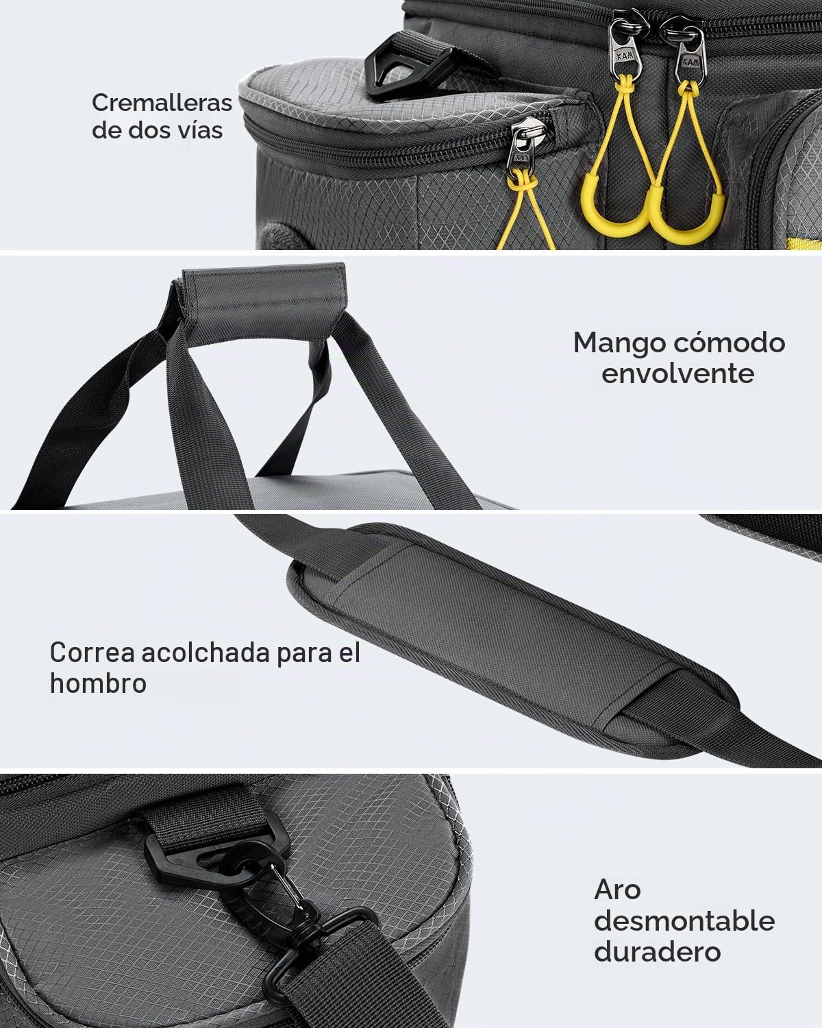 Gonex Bolsa de Pesca Impermeable de poliéster con Correa de Hombro Acolchada y Base Antideslizante, Adecuada para 3600 3700 Tackle Box (Gris)