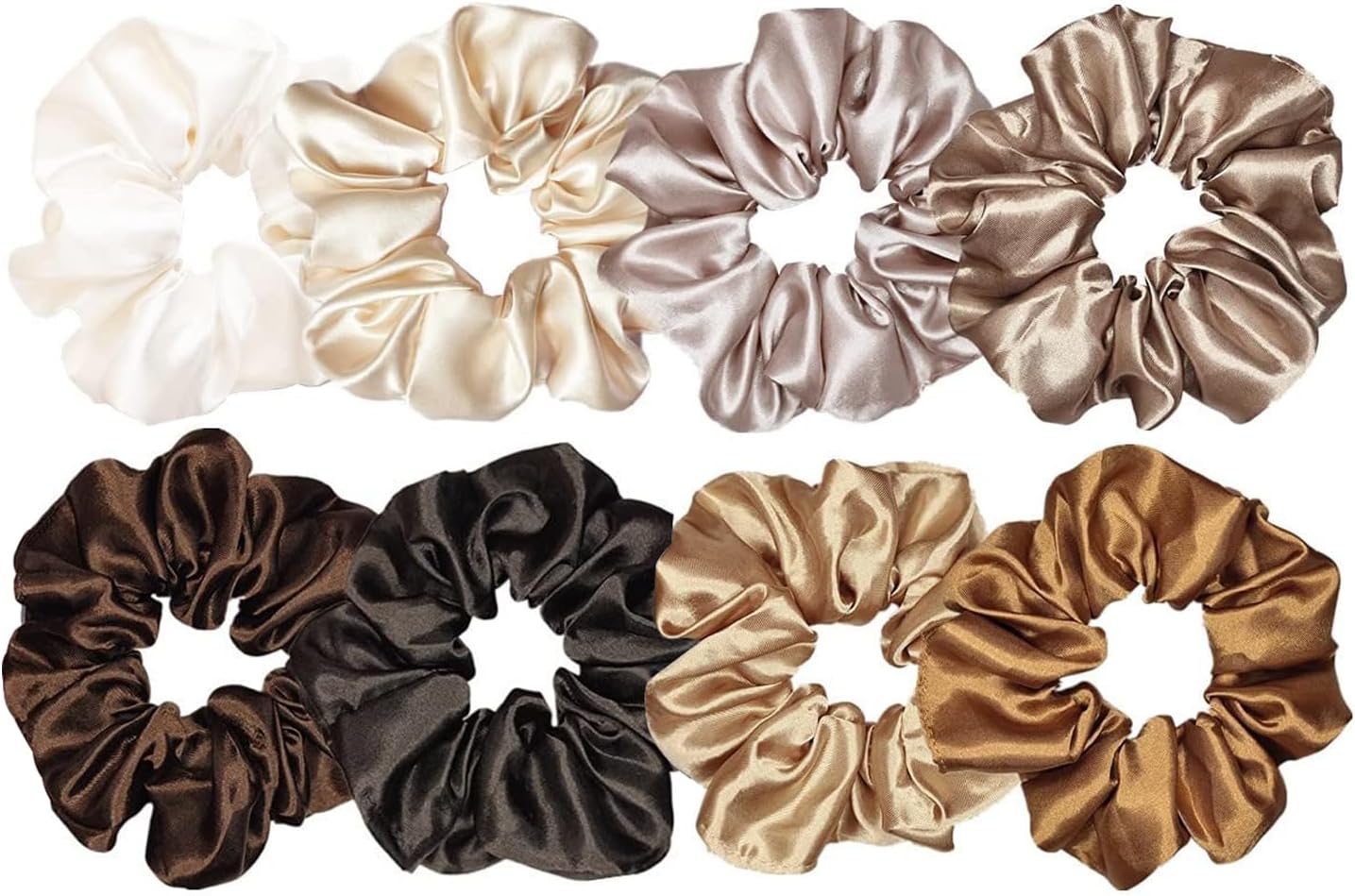 Lonimia Hair Scrunchies Satin Scrunchies for Women, Soft Hair Ties Scrunchy Cute Ponytail Holder Hair Accessories with Elastic Hair Bands for Girls Thick Thin Curly Hair -8 Pack