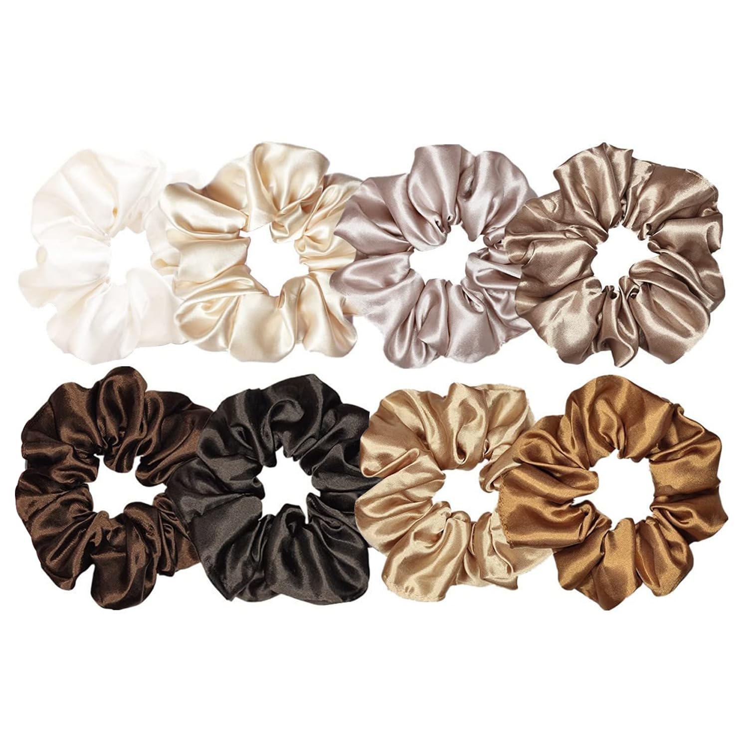 Lonimia Hair Scrunchies Satin Scrunchies for Women, Soft Hair Ties Scrunchy Cute Ponytail Holder Hair Accessories with Elastic Hair Bands for Girls Thick Thin Curly Hair -8 Pack