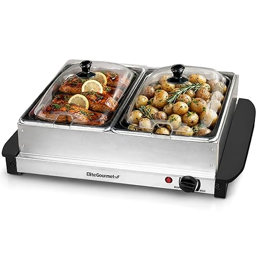 Elite Gourmet EWM-6122X Deluxe Dual Buffet Server Food Warmer Party