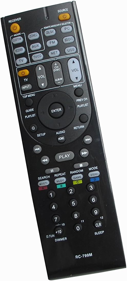 Hotsmtbang Replacement Remote Control for Onkyo RC-588M RC-585M RC-834M HT-R667 HT-S5100S HT-S6100 TX-SR576S HT-S7100 TX-SR606S TX-NR1030 HT-S3200 HT-R570 AV A/V Receiver System