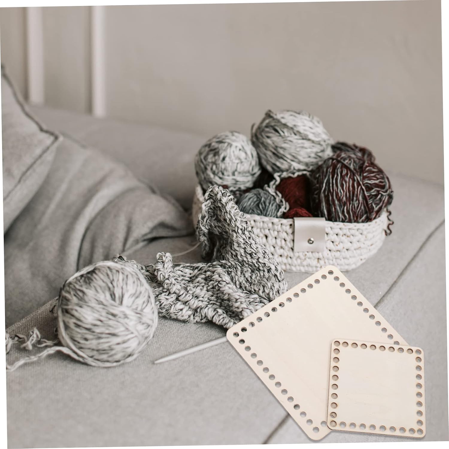 SEWACC 5pcs Wooden Basket Bottoms for Crochet Blank Craft Base for Knitting Supplies Wood Base for Woven Storage Baskets for Bag Making and Home Decor