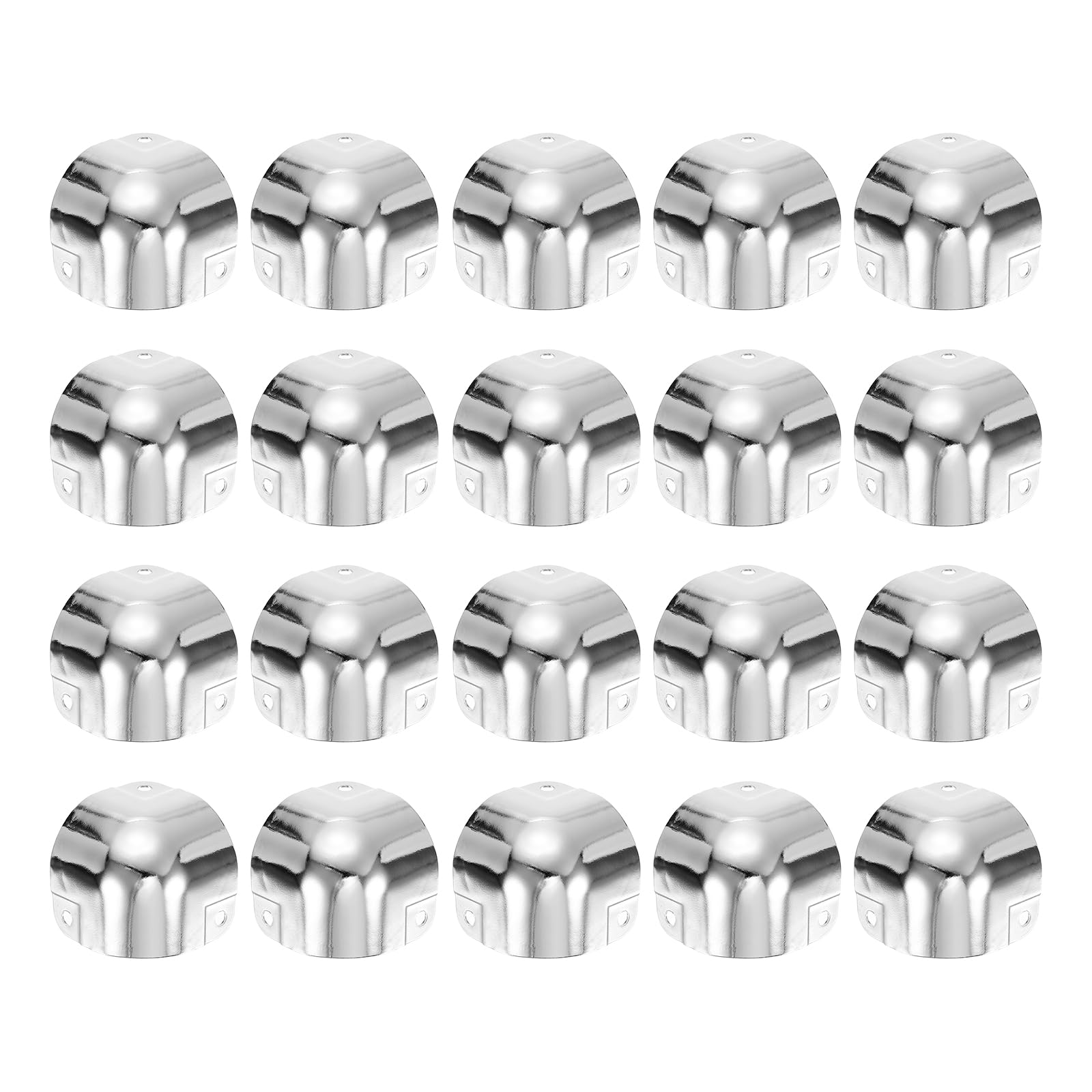 uxcell 20 Pcs Decorative Box Corner Cover, 29mm Metal Edge Guard, Furniture Corner Edges Protector, Silver