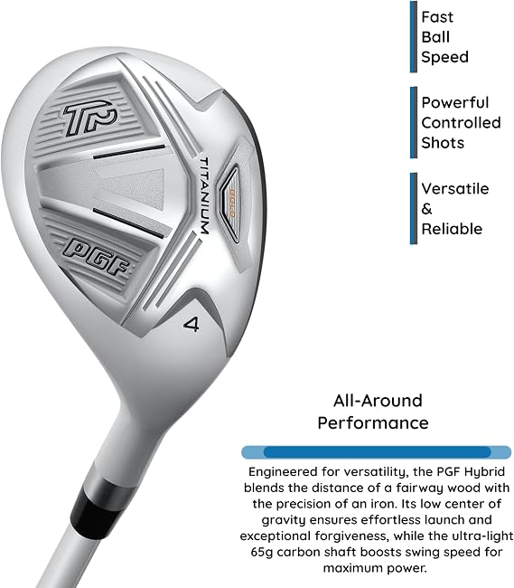 PGF Labs Gold TP BG-77 Complete Golf Club Package Set [14-Pieces] for Men & Lady