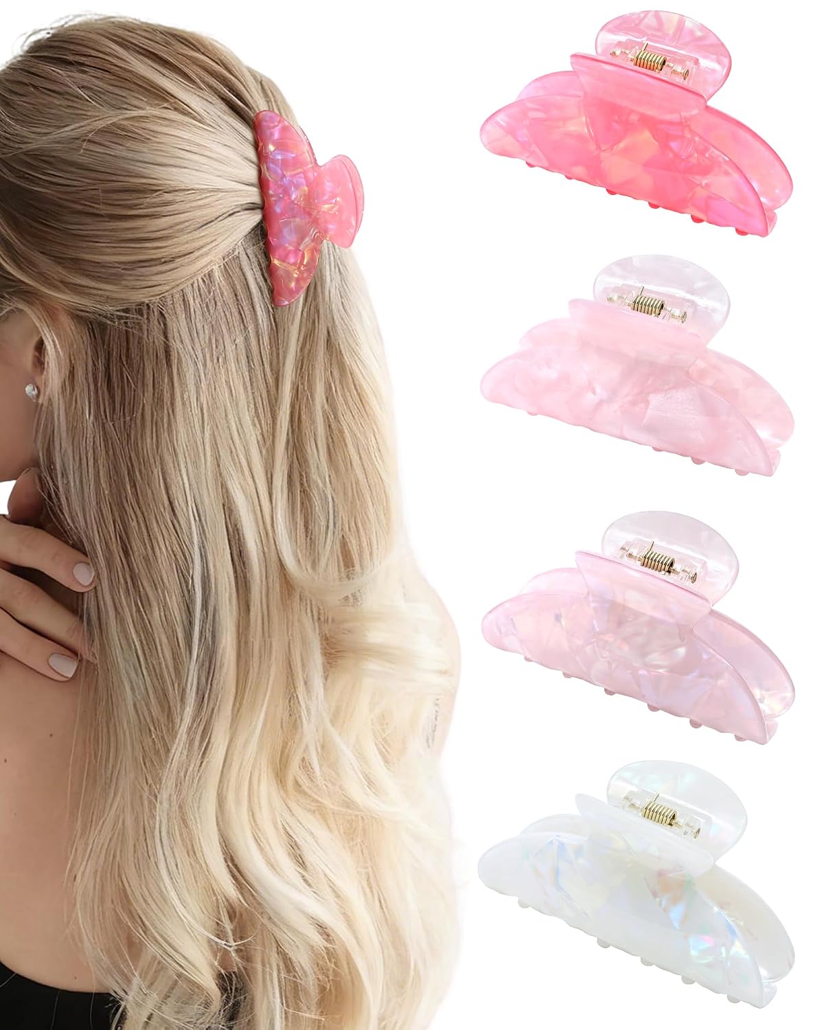 ACECHA Acrylic Hair Claw Clips - Strong Hold Hair Accessories