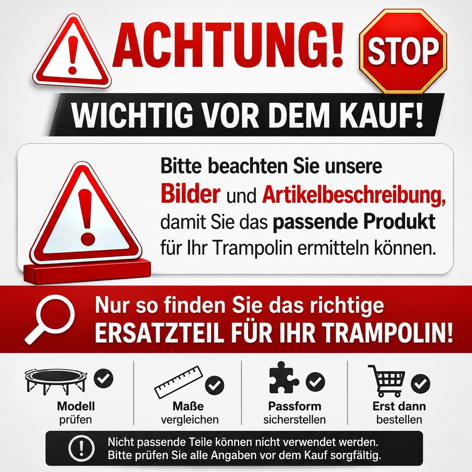 Trampolin Netzstangen, Ersatz-Stangen für Netz (JS+EXD, JS-IN)