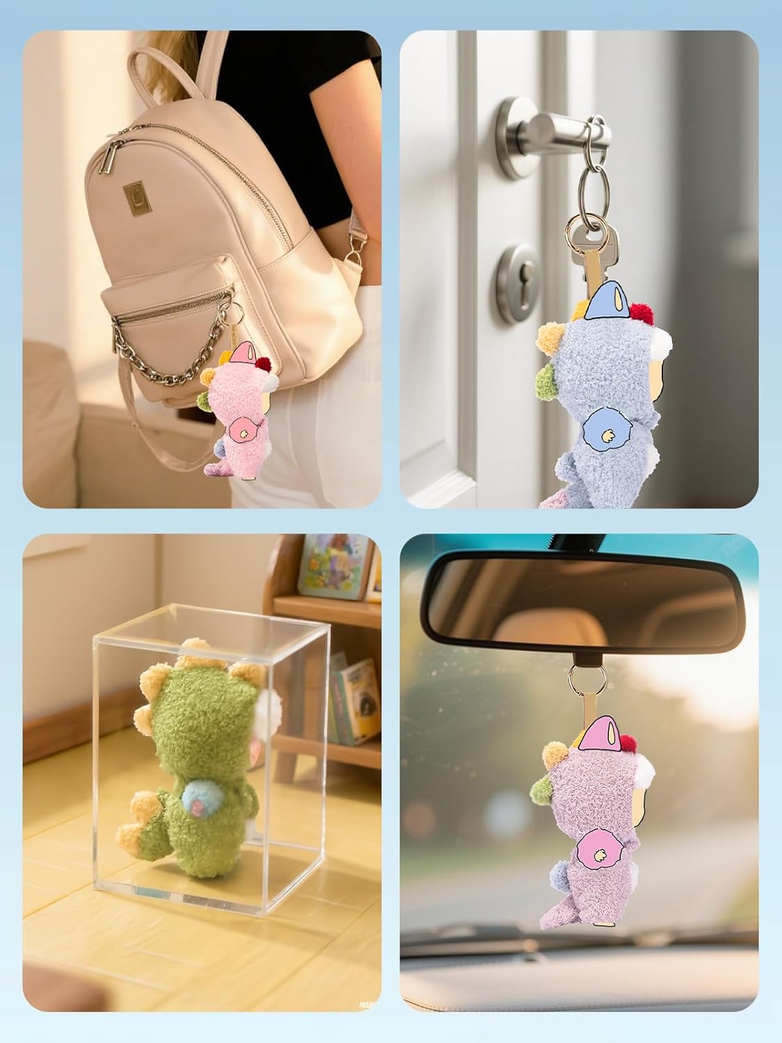 Clothes for LABUBU 17cm Doll (NO Dolls), Dinosaur Outfit for LABUBU, Dino Dolls Keychain Accessories, Faking Animal Style Outfit Jumpsuit Dinosaur Costume for Dolls (Black)