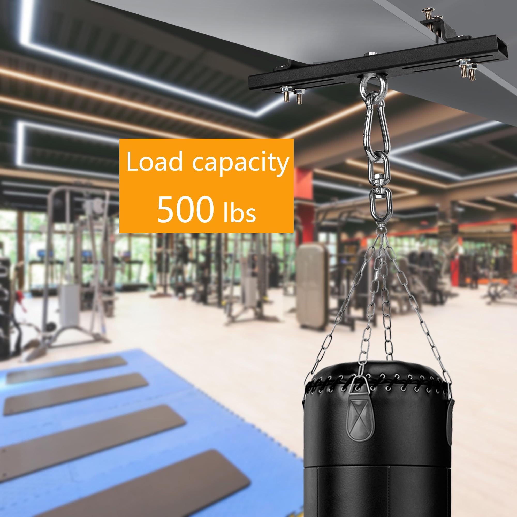 Collier de serrage en acier robuste, support de sac lourd, Muay Thai, entraînement MMA, anneaux de gymnastique, cordes d'escalade, support de sac lourd, capacité de 226,8 kg