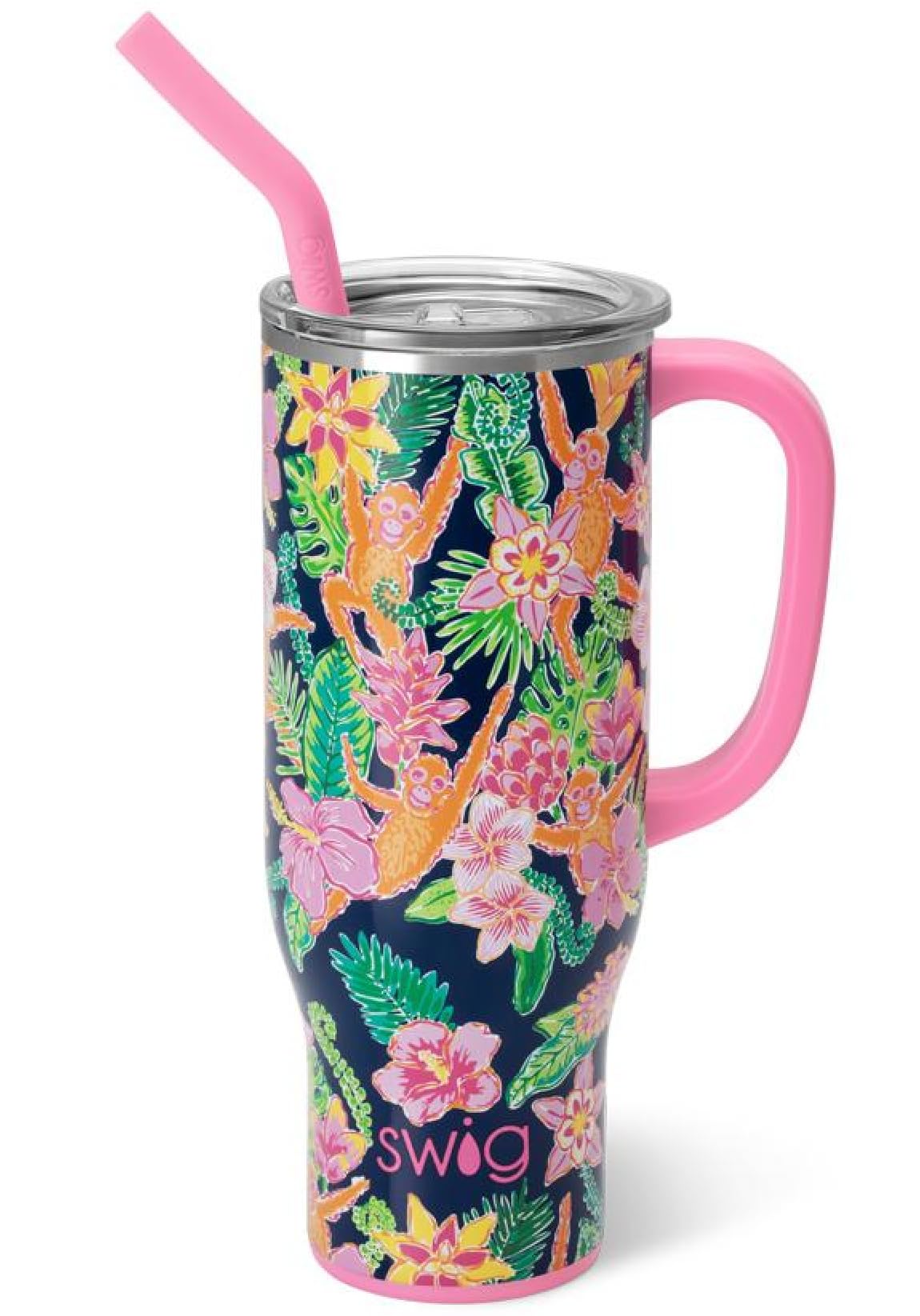 Swig Life 30oz Mega Mug, 30 oz Tumbler with Handle and Straw, Cup Holder Friendly, Dishwasher Safe, Extra Large Insulated Tumbler, Stainless Steel