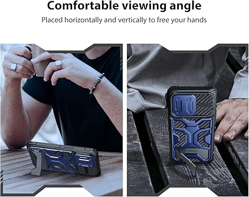 Miniatura 3 de Nillkin Funda para iPhone 14 Pro con soporte invisible compatible con MagSafe Funda para cámara deslizante, protección contra caídas de grado