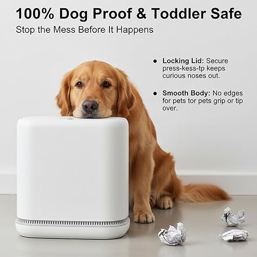 Miniatura 3 de MOPALL Cubo de basura a prueba de perros con tapa, cubo de basura delgado de 3.3 galones con cubo interior, se adapta a bolsas estándar de 4