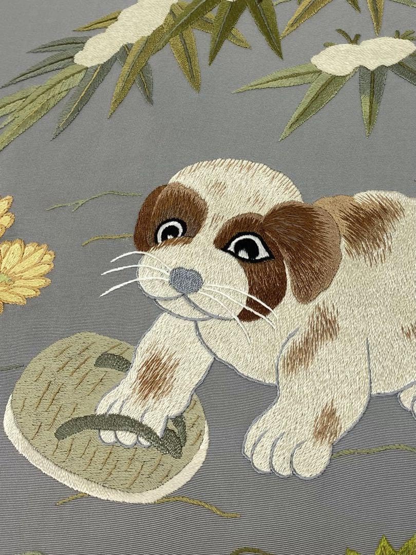 Amazon.co.jp: おび弘 雪持笹に子犬 手刺繍 九寸名古屋帯 正絹 Amazon.co.jp: おび弘 雪持笹に子犬 手刺繍 九寸名古屋帯 正絹