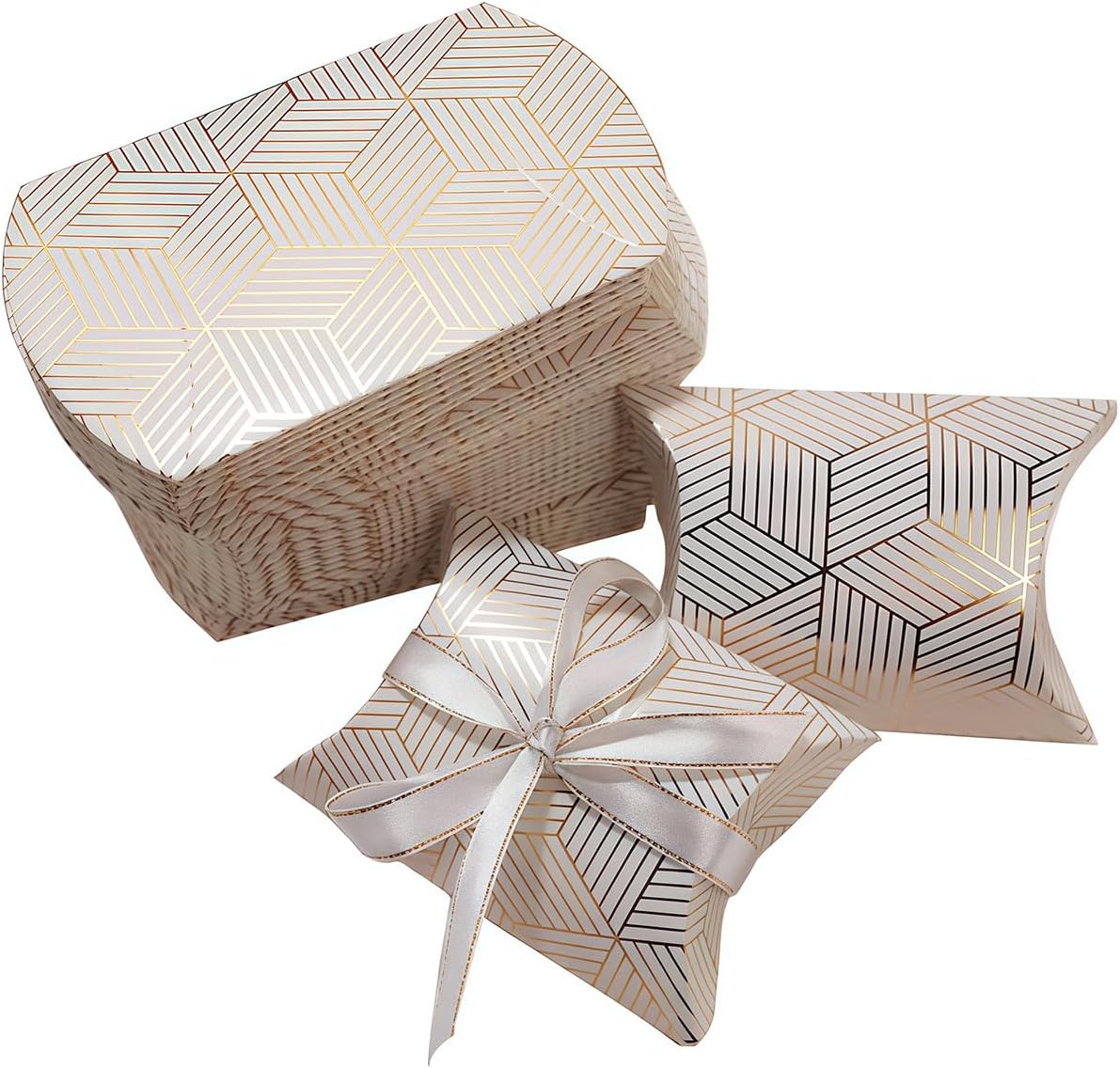 Amazon.com: UPSTORE 50 Pack Mini Candy Pillow Boxes, Kraft Paper Gift ...