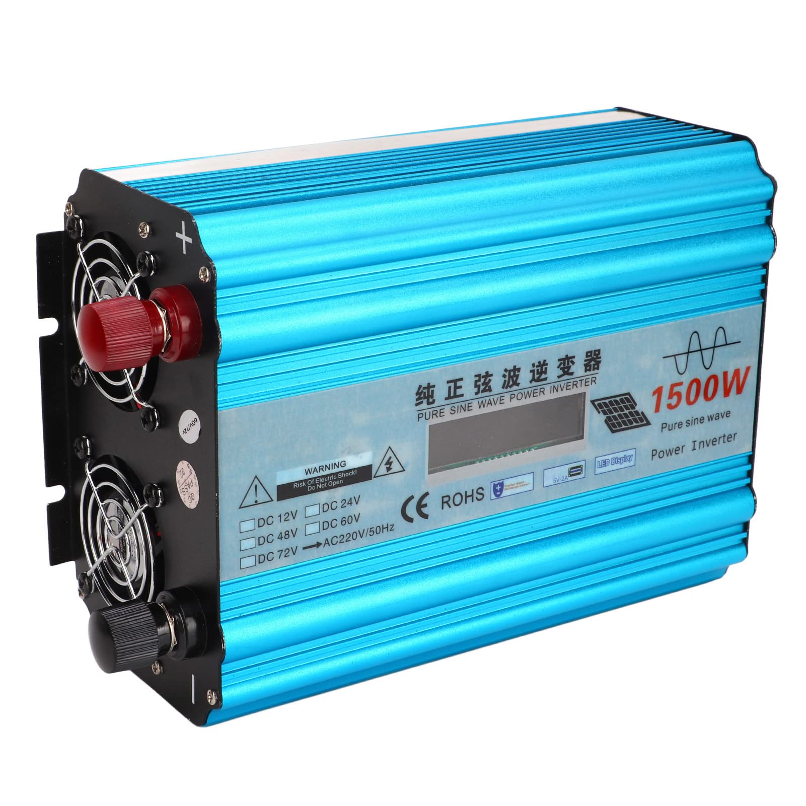 Invertitore a Onda Sinusoidale Pura 1500W, DC 60V a AC 220V