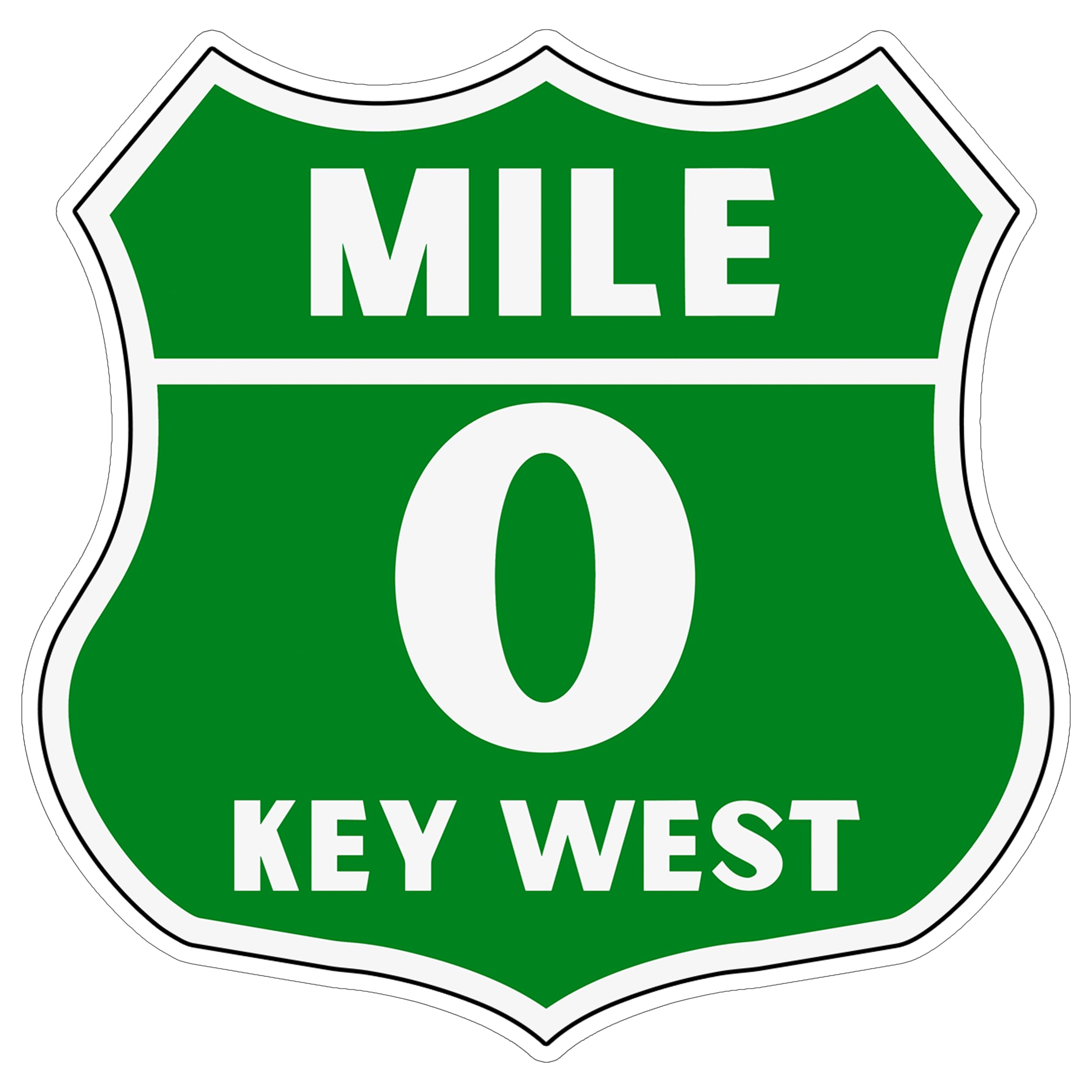 Mile 0 Key West Sticker 4 Inch Travel Souvenir City Destination - Waterproof Vinyl Decal for Laptop Water Bottle Car Tumbler - Durable Aesthetic
