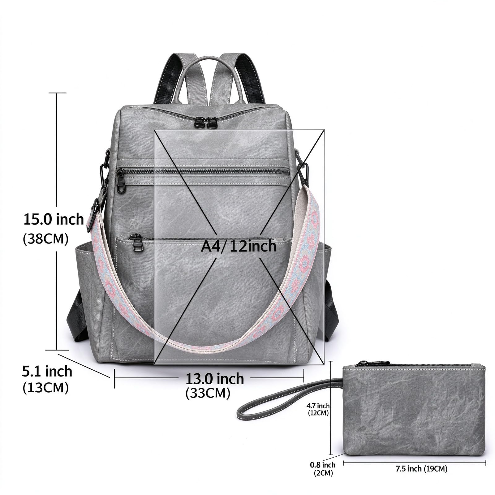 Mochila de moda para mujer, multiuso, gran capacidad, bolsa de viaje convertible