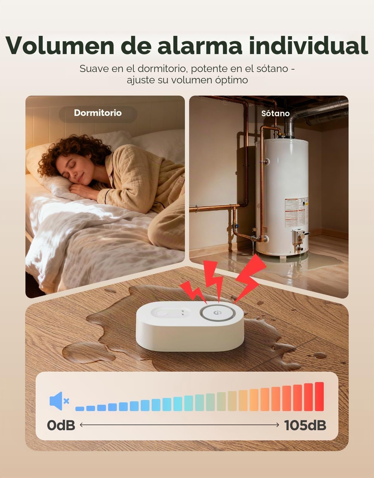 GoveeLife Mejora Inteligente Detector de Agua 1s con Alcance Ultra de 550 m, Sensor de Agua WiFi con SMS/Correo Electrónico/Notificación Push en APP y Alarma Acústica, Duración de Batería de 5 Años