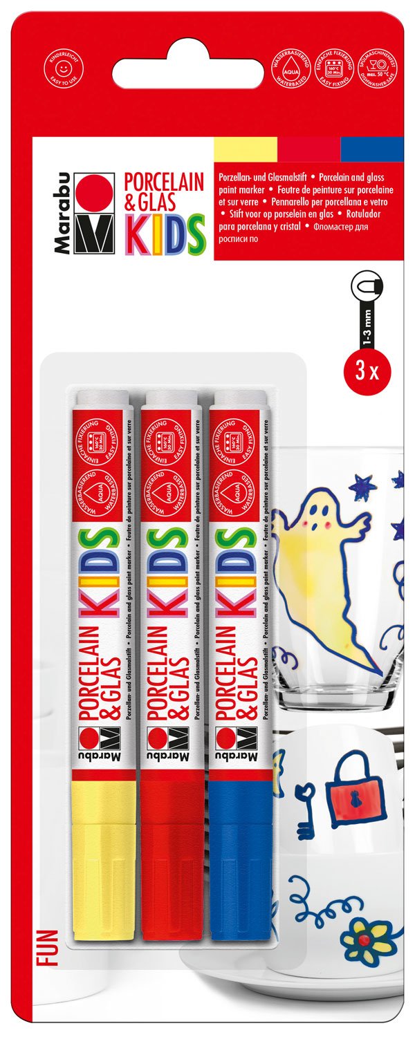 Tundwhite Porzellanstifte 12 Farben - Spülmaschinenfeste Glasmalfarben Für Kinder & Erwachsene