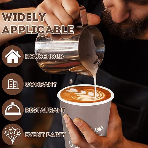 Miniatura 7 de Rtteri Paquete de 100 tazas de café de papel desechables de 12 onzas café con texto en inglés Thank You for Being con tapas tazas para beber para