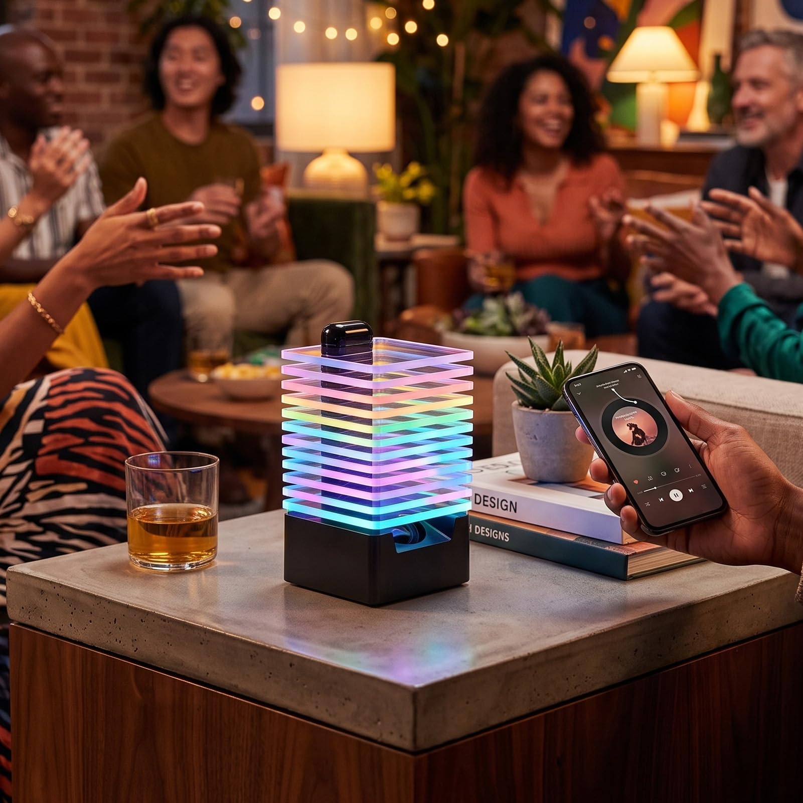 Annadue Altoparlante Bluetooth 4.2 con Luce LED, 7 Luci Dinamiche