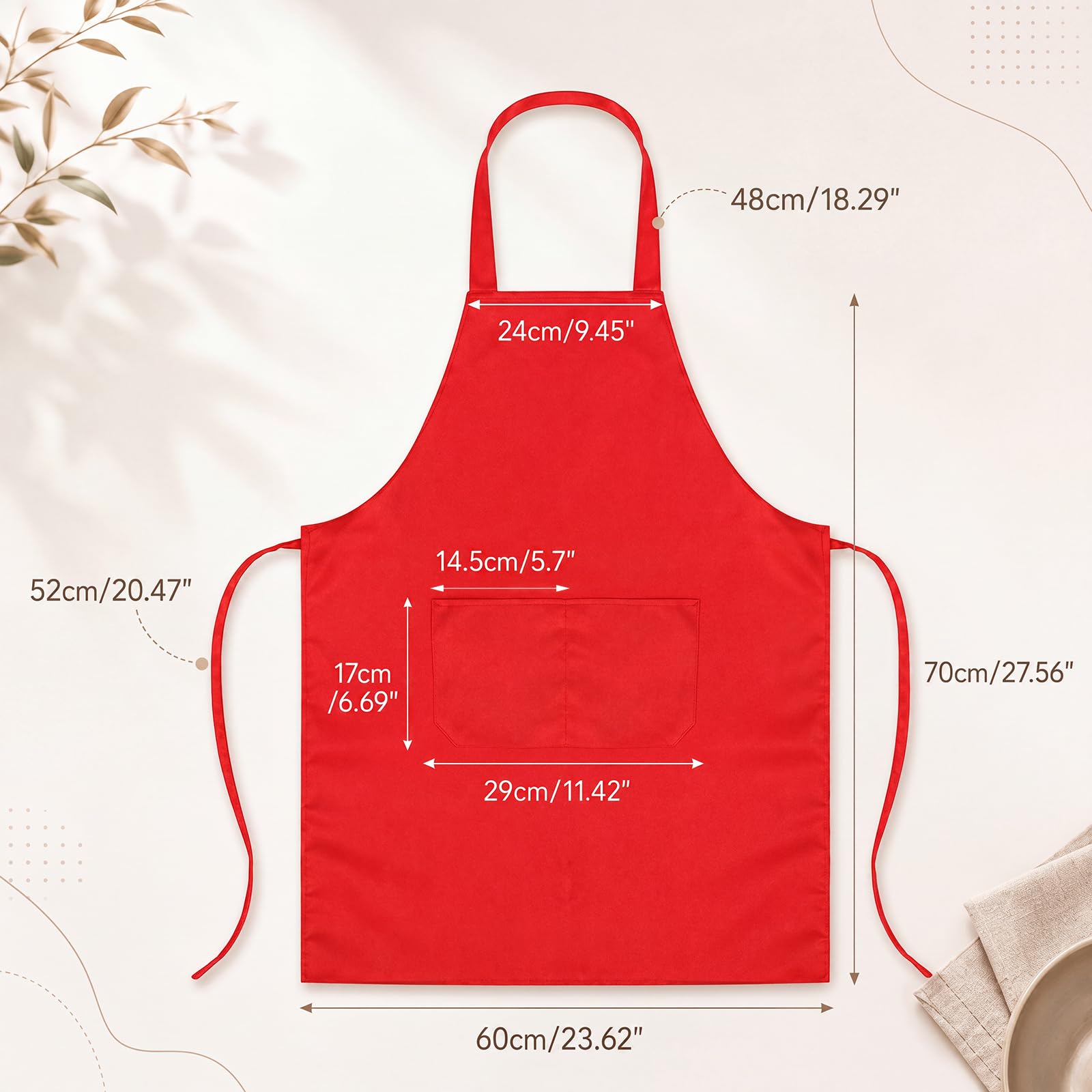 Syhood Confezione da 18 grembiuli unisex, tinta unita, regolabili, con tasca, per chef, cuoco, artigianato, cucina, pittura
