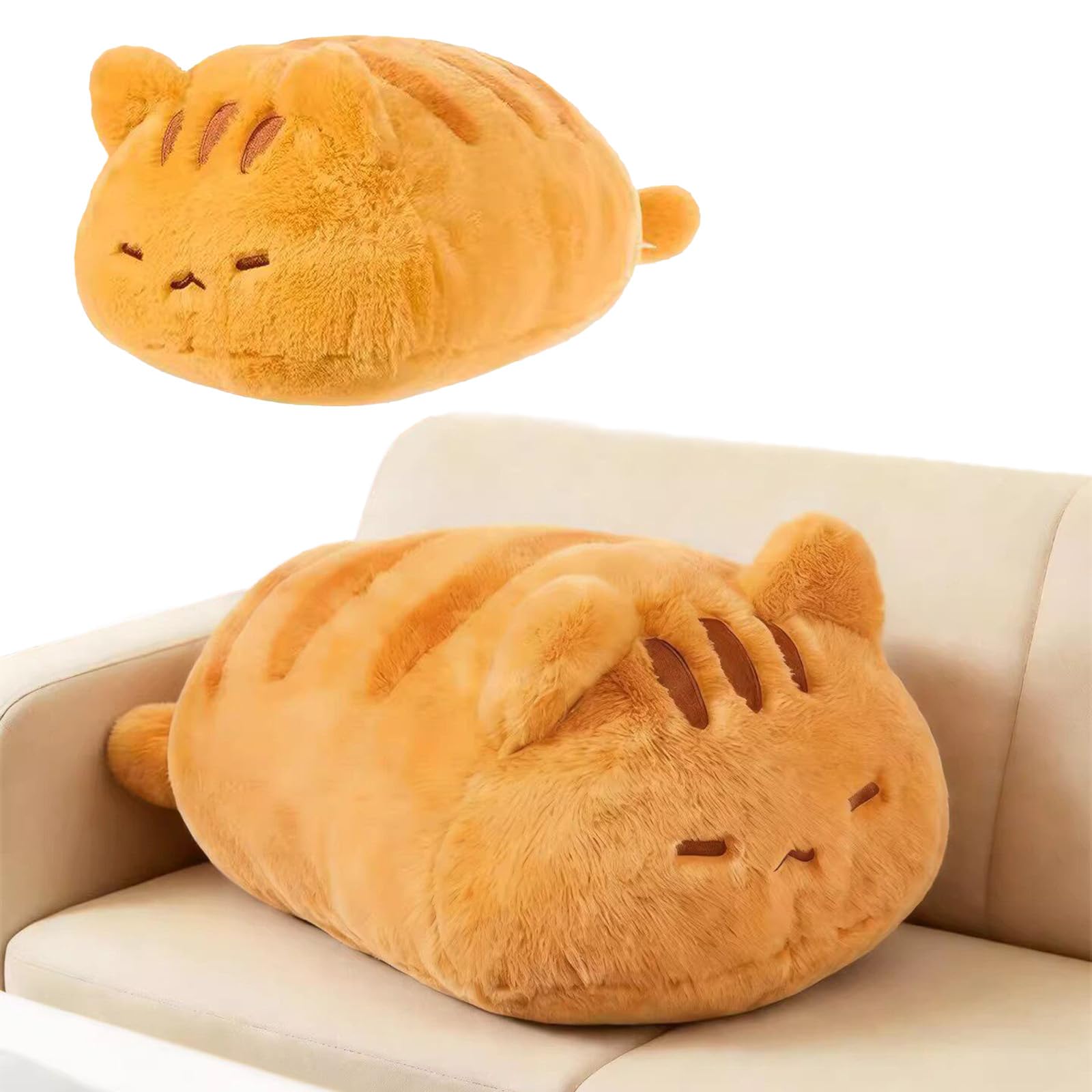 Kauerndes Katzen-Plüschtier 40 cm roter Kater Kuscheltier PP-Baumwoll-Füllung Katzenkissen
